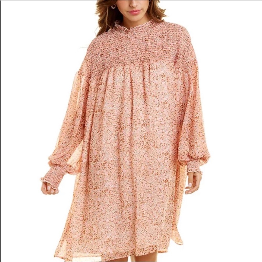 70°f/21°c NWT smocked yoke shift dress small multi color floral